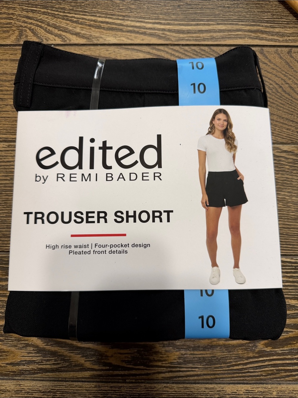 Edited High-Rise Black Trouser Shorts Size 10 Preppy Pleated